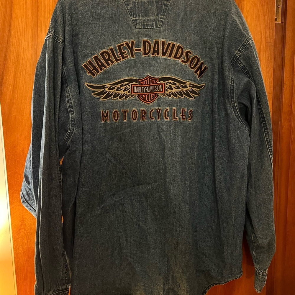 Long sleeve denim Harley Davidson shirt